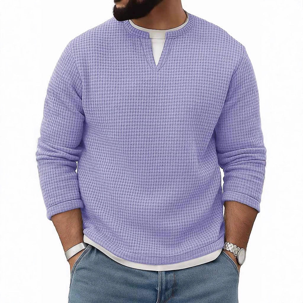 Mens FallWinter Two-Piece Crew-Neck Long-Sleeve Top