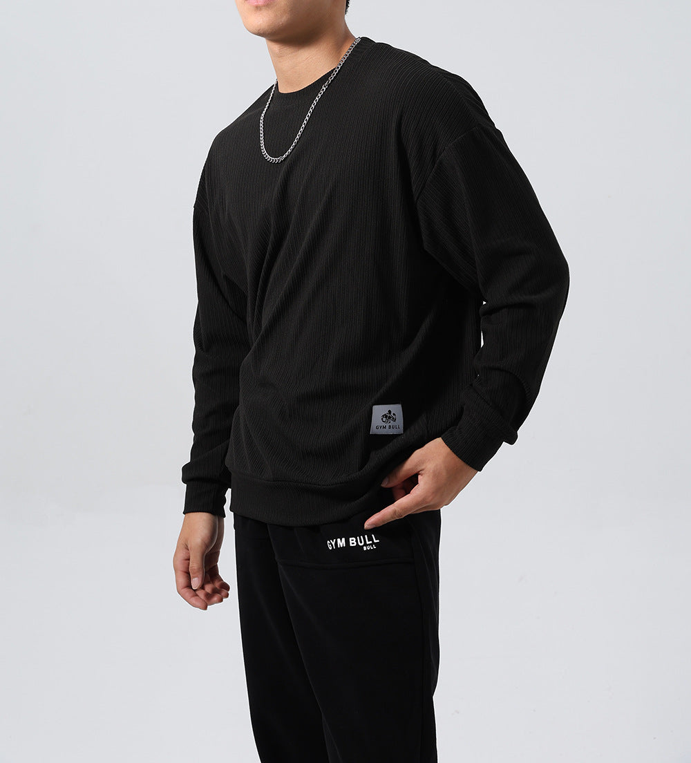 Mens Jacquard Striped Sports Hoodie With A Relaxed Fit And Dropped Shoulder Sleeves Multi Colors