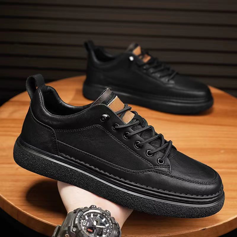 Water-resistant Non-slip Black Casual Business Sneakers
