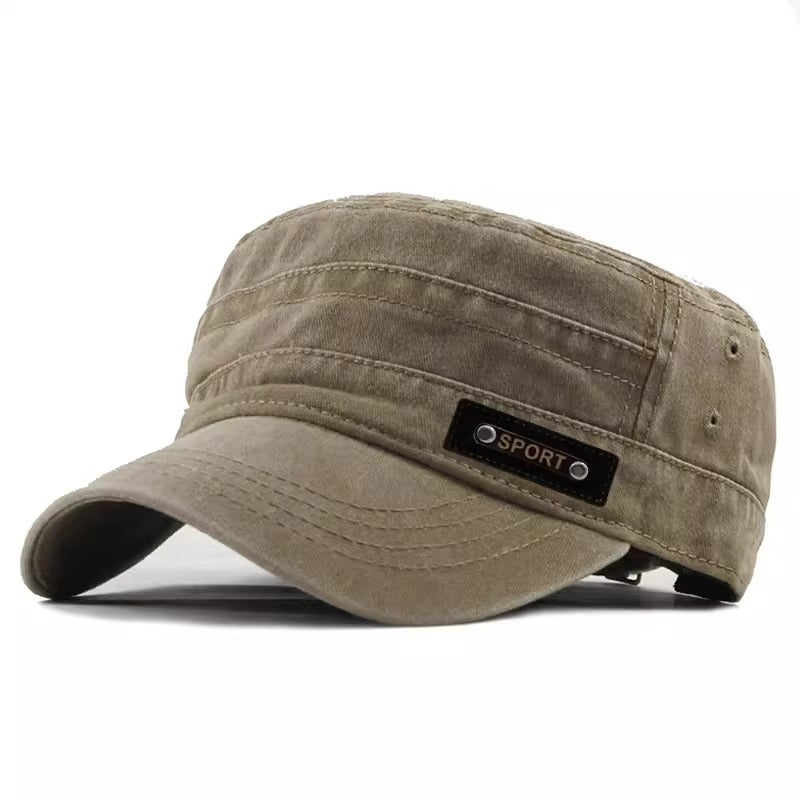 Flat-brim Sunshade Baseball Cap Outdoor Breathable Distressed Hat