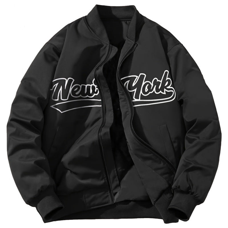 Baseball Uniform Retro Stand Collar Top Easy Matching Coat