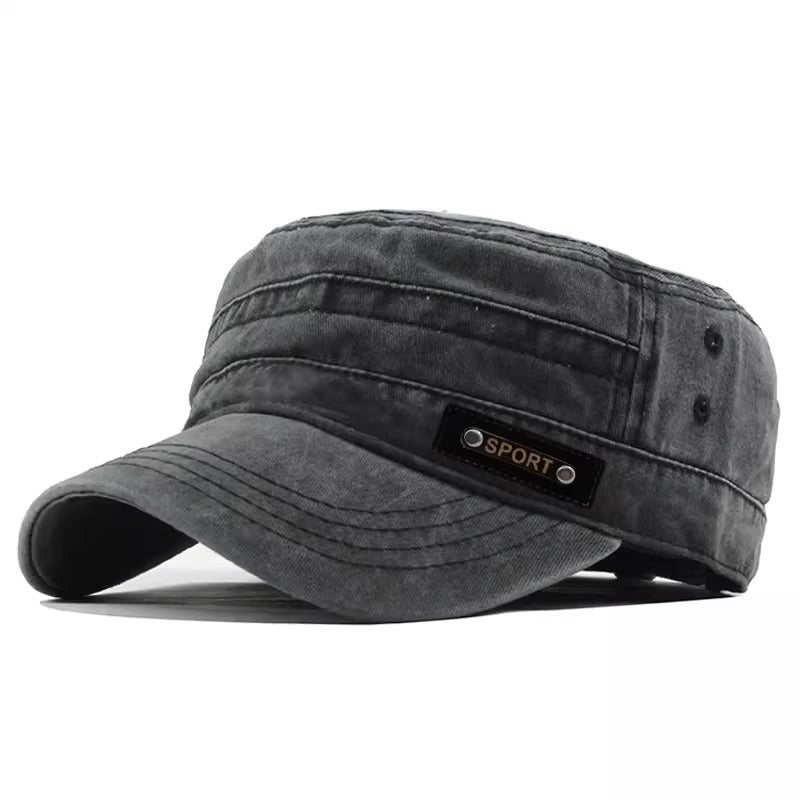 Flat-brim Sunshade Baseball Cap Outdoor Breathable Distressed Hat