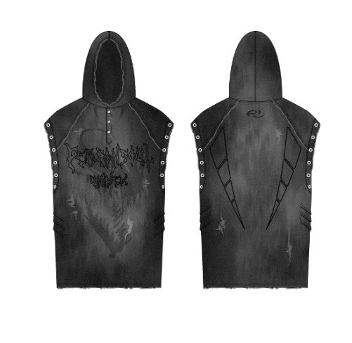 Pentagram Button Hooded Sleeveless Hoodie