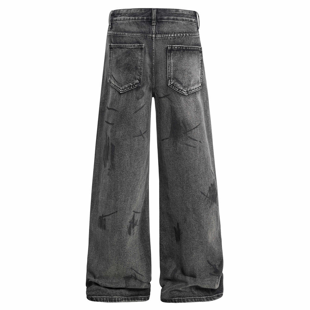 Heavy-washed Deconstructed And Split Denim Jeans With A Relaxed Fit