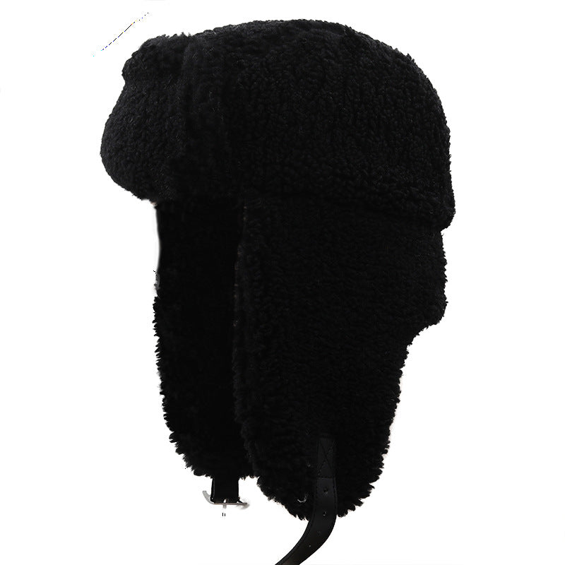 Lamb Fleece Cold-proof Hat For Winter Students Versatile For Riding