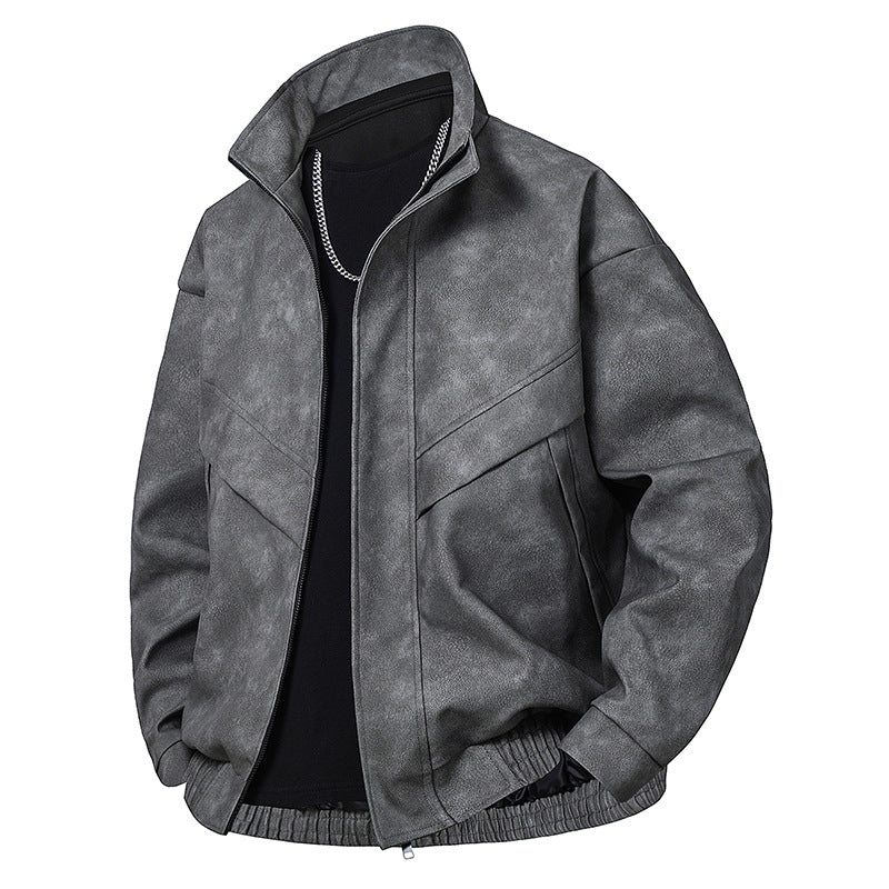 All-matching And Handsome Slim Fit Leather Coat