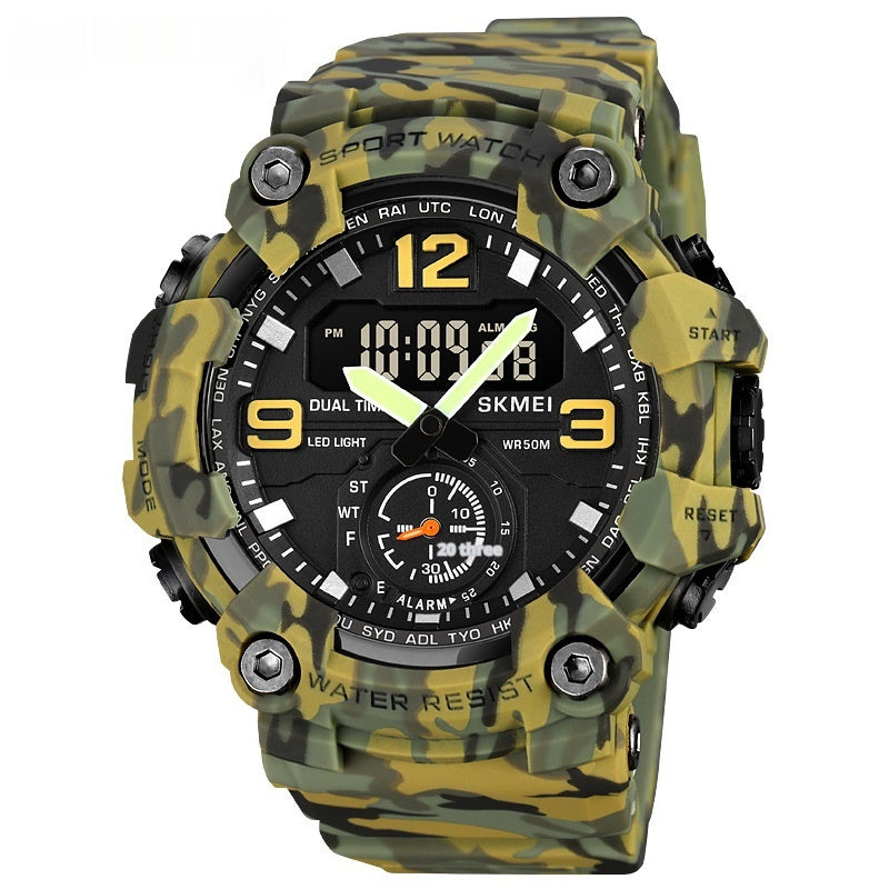 Multifunctional Dual-Movement Sports Electronic Watch For Men