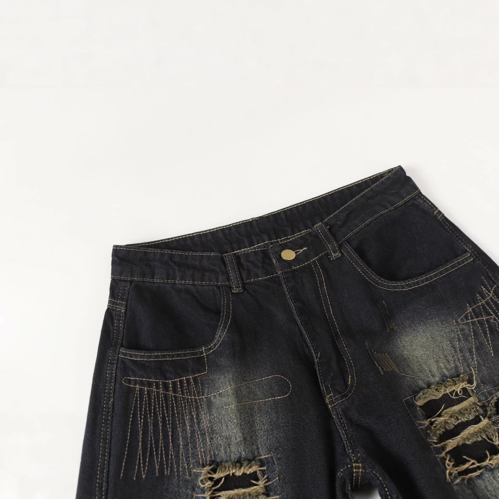 Major Post-apocalyptic Patch High-street Jeans With A Relaxed Wide-leg Fit
