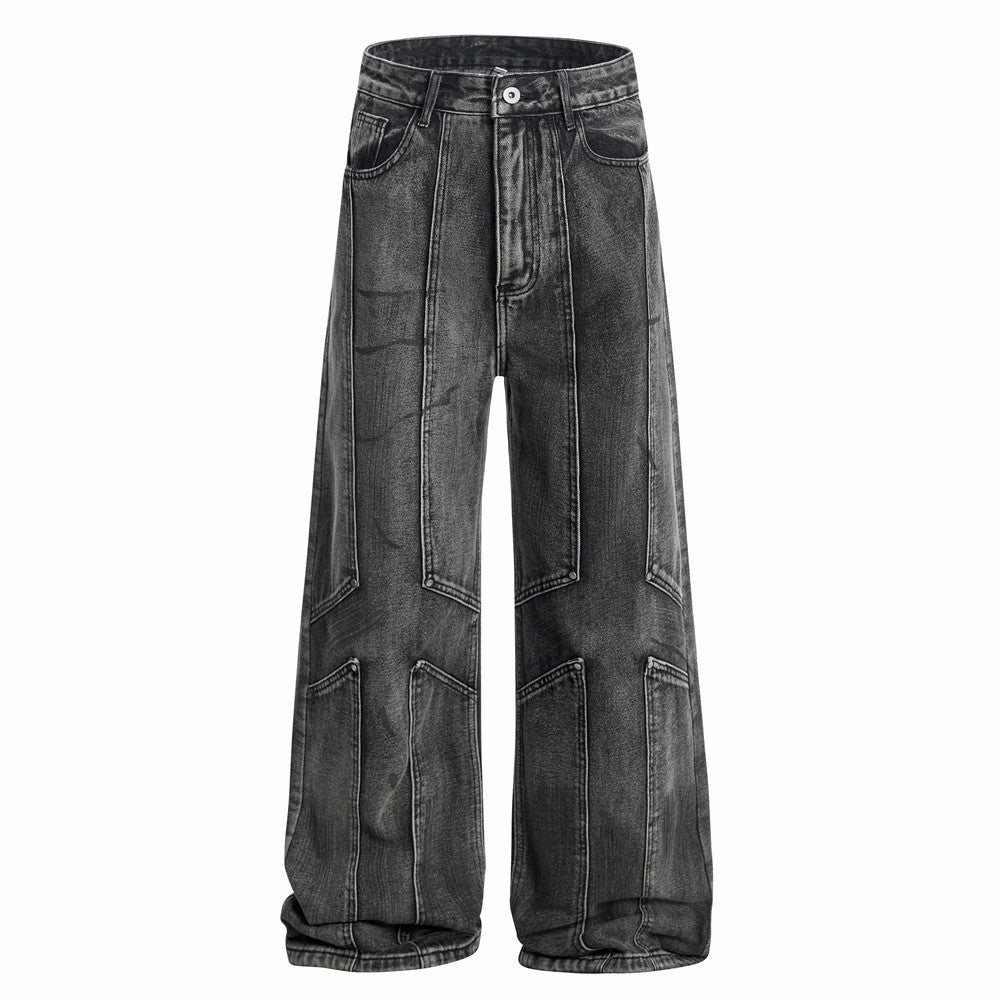 Heavy-washed Deconstructed And Split Denim Jeans With A Relaxed Fit