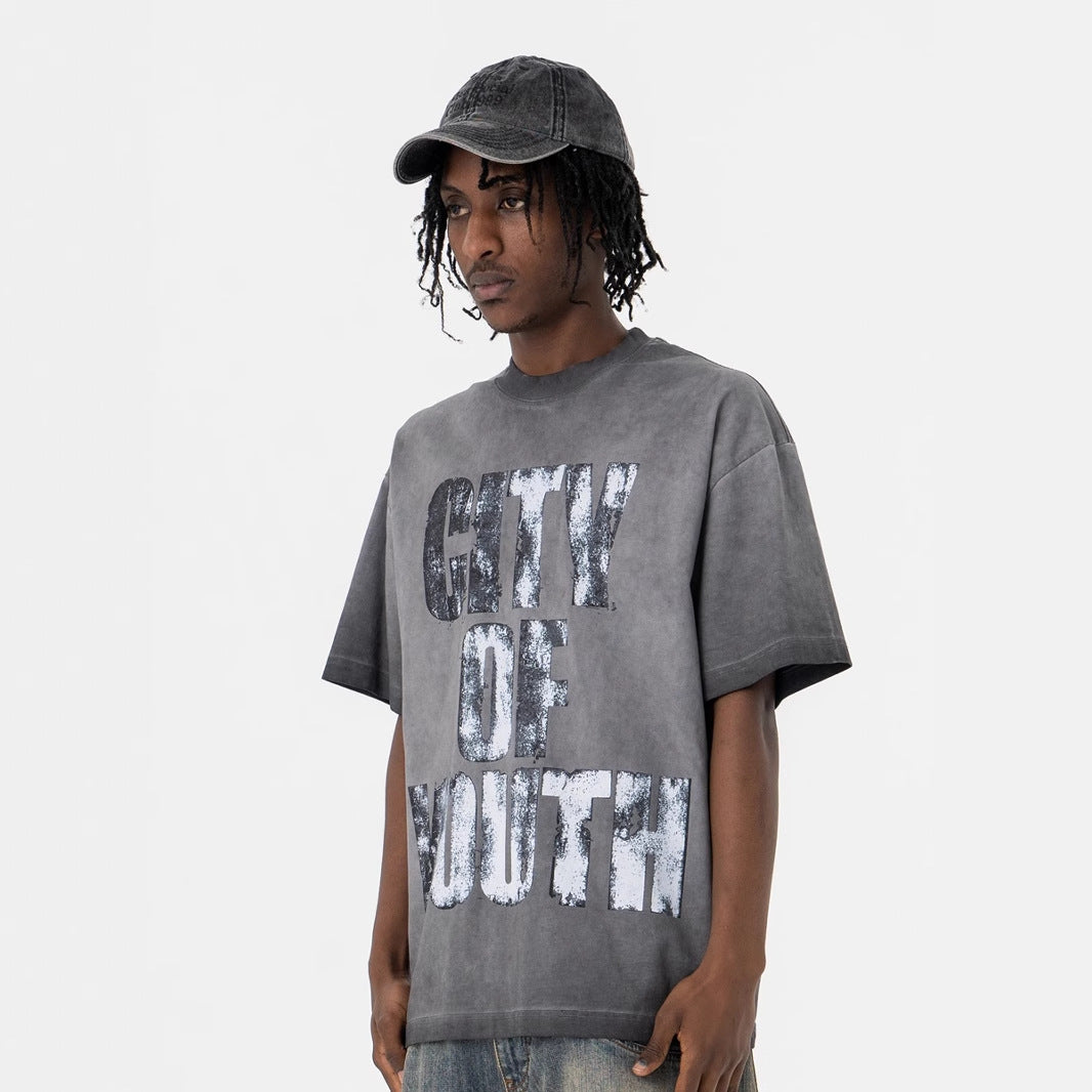 Mens Gradient Crew-Neck Short-Sleeve T-Shirt