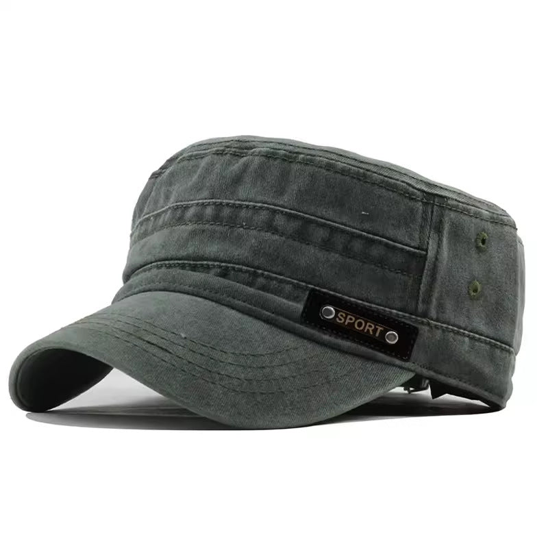 Flat-brim Sunshade Baseball Cap Outdoor Breathable Distressed Hat