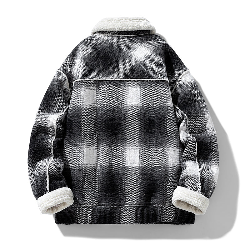 Men's Short Wool Wave Casual Jacket