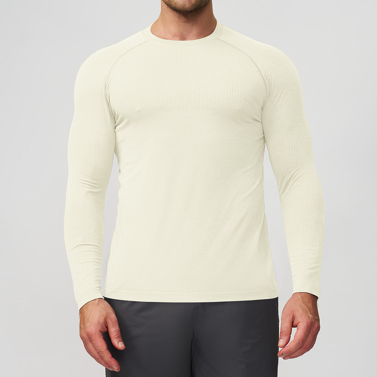 Mens Quick-Dry Breathable Long-Sleeve Sports And Fitness T-Shirt