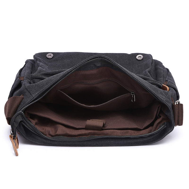 Men's Business Crossbody Canvas Portable Briefcase