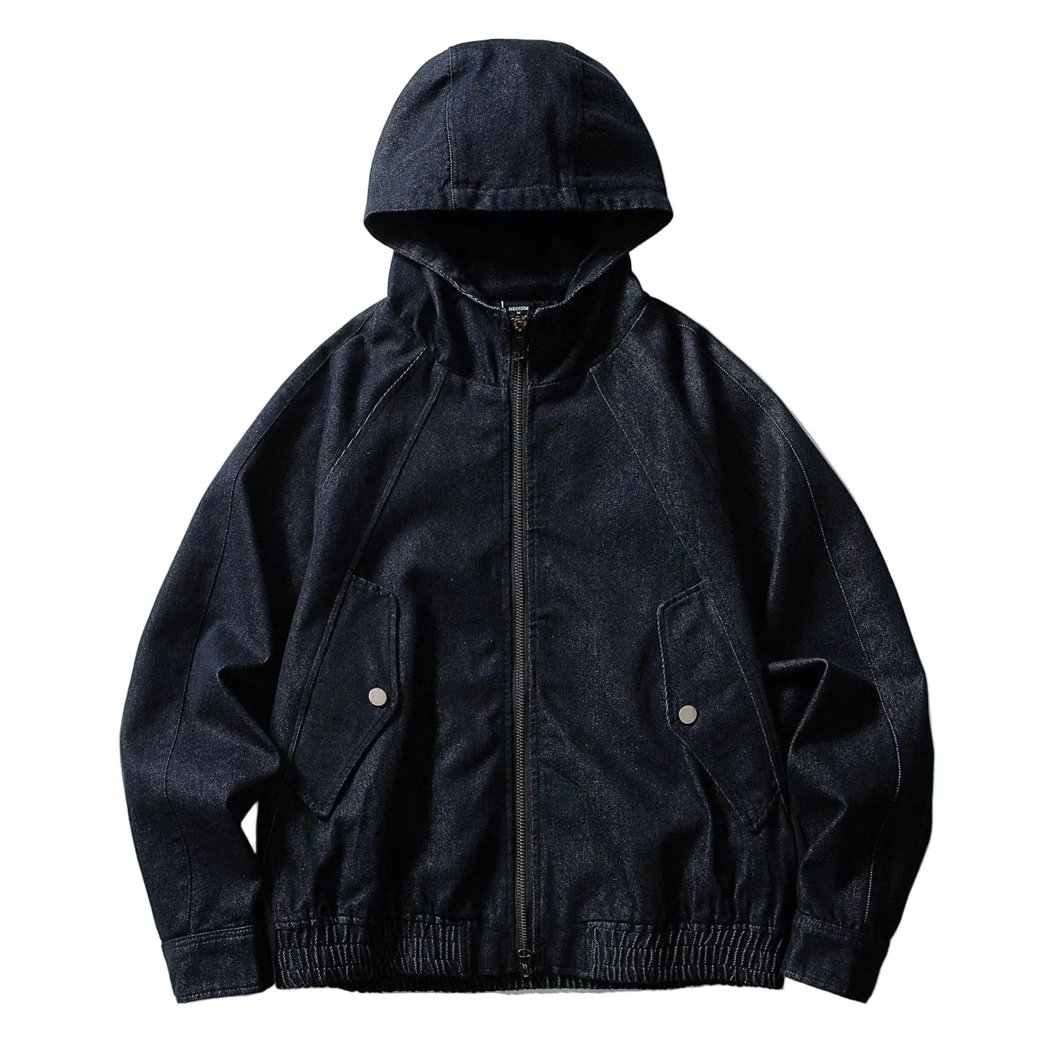 Autumn Leisure Zipper Hooded Denim Jacket Men's And Women's Retro Casual Loose All-matching Washed Jacket