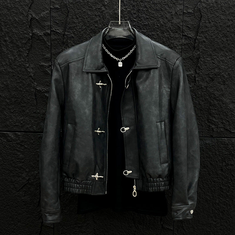 Niche Bad Boy Personality Men's Solid Color Coat