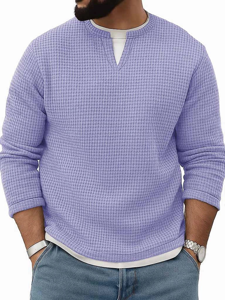 Mens FallWinter Two-Piece Crew-Neck Long-Sleeve Top