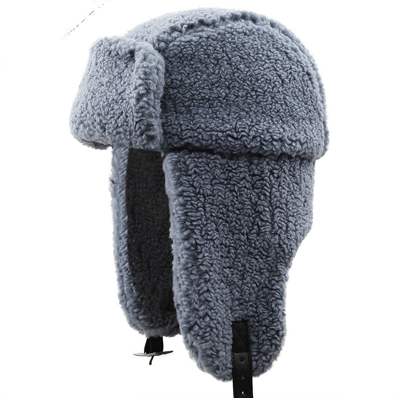 Lamb Fleece Cold-proof Hat For Winter Students Versatile For Riding