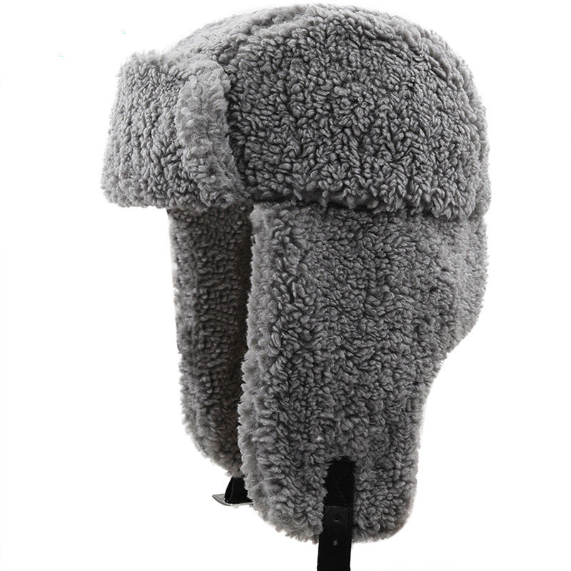 Lamb Fleece Cold-proof Hat For Winter Students Versatile For Riding