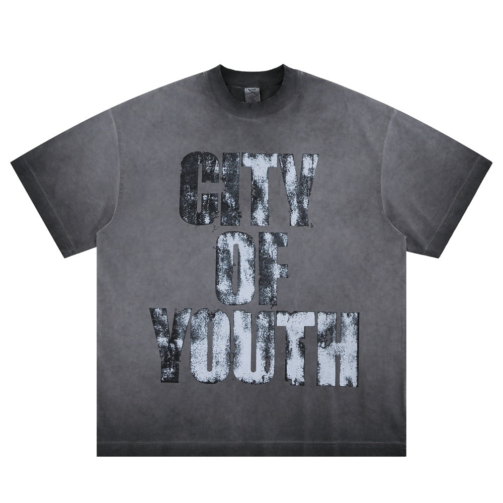 Mens Gradient Crew-Neck Short-Sleeve T-Shirt