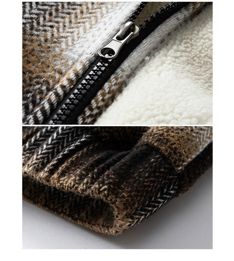 Men's Short Wool Wave Casual Jacket