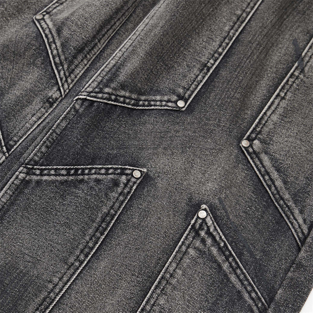 Heavy-washed Deconstructed And Split Denim Jeans With A Relaxed Fit