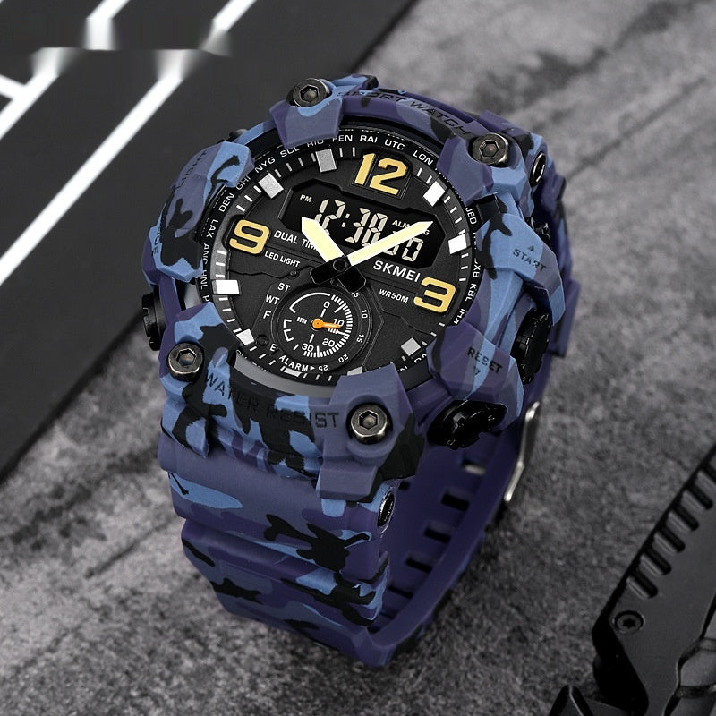 Multifunctional Dual-Movement Sports Electronic Watch For Men