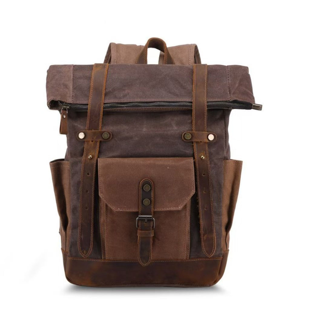 Vintage Oil Wax Waterproof Canvas Traveling Bag