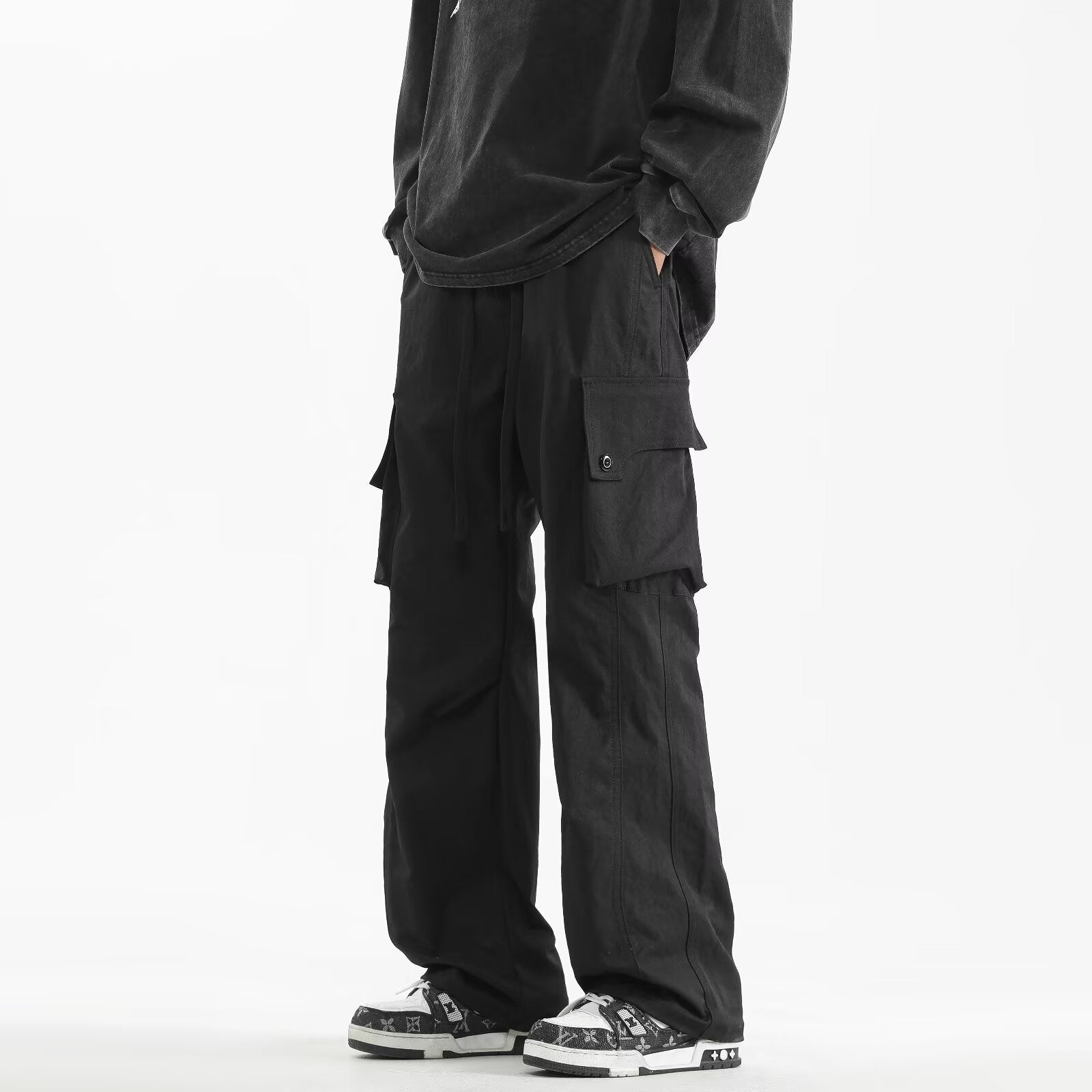 Mens Loose Casual Workwear Trousers For Summer