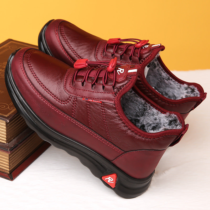 Fleece-lined Thickened Warm And Anti-slip Cotton Shoes For The Elderly