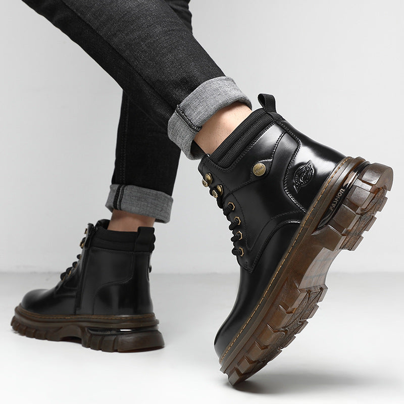 Fleece-lined Warm Cotton British Style Platform Boots