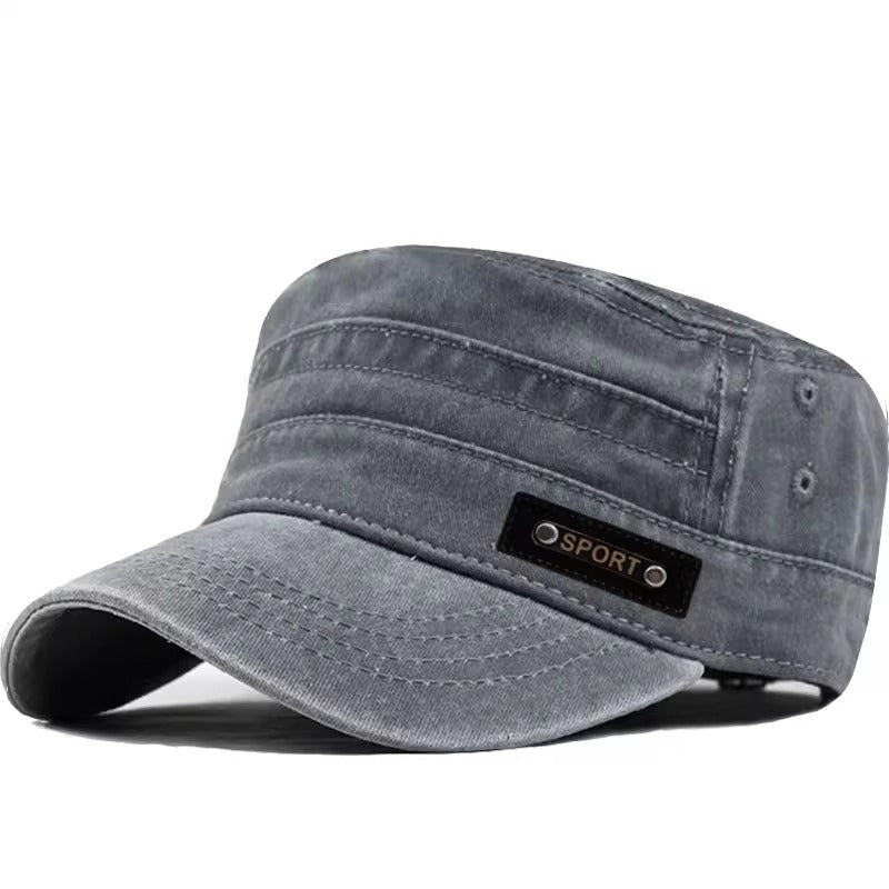 Flat-brim Sunshade Baseball Cap Outdoor Breathable Distressed Hat