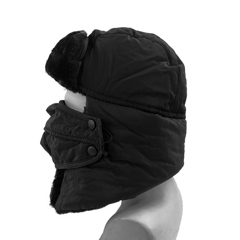 Windproof And Cold-resistant Solid-color Lei Feng Hat With Thickened Fleece For Ear Protection