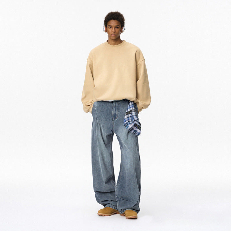 American-style Streetwear Washed Distressed Loose-fitting Versatile Casual Pants