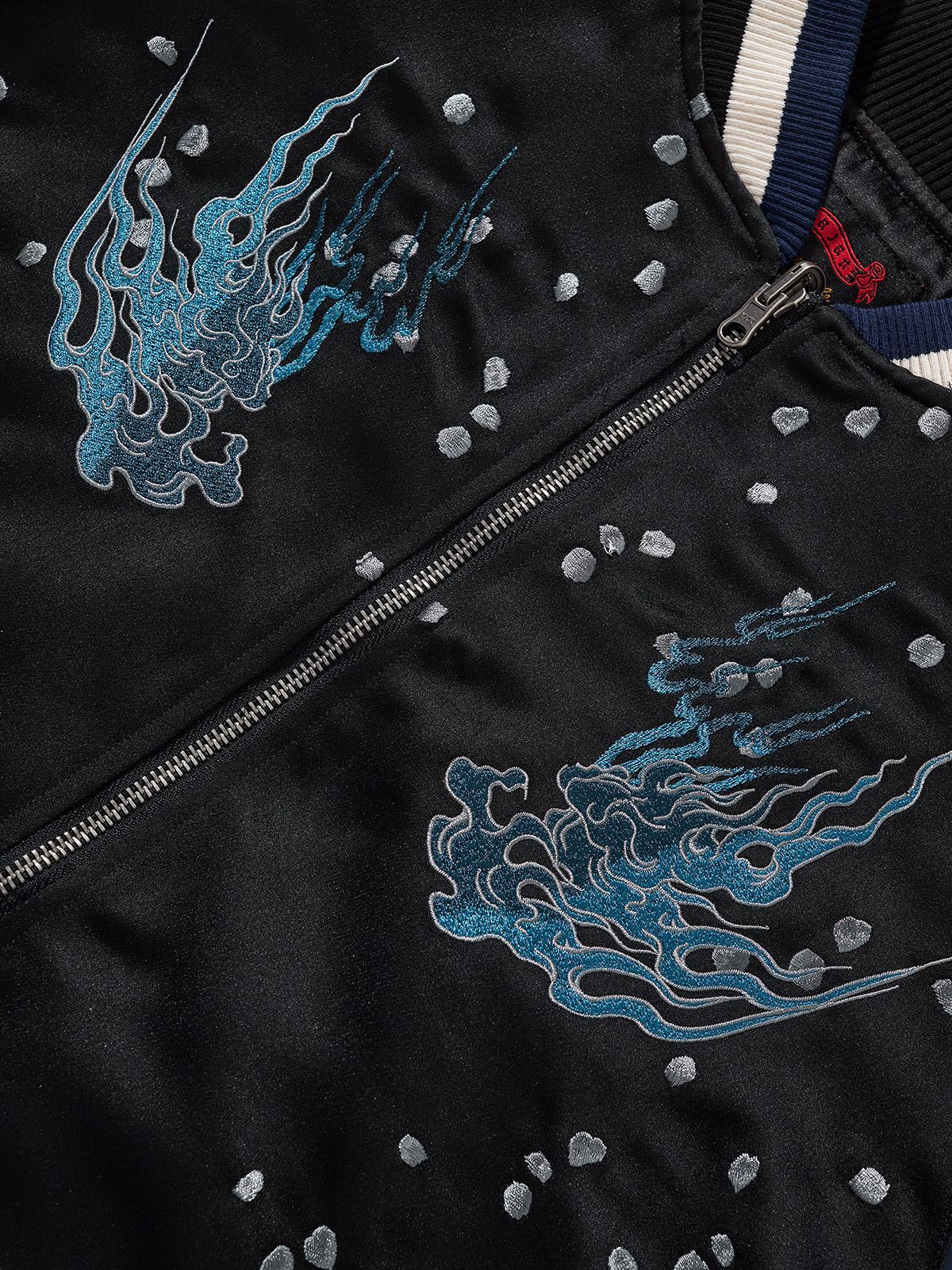 Heavy Duty Embroidered Mighty Tiger Descending Design Mens Casual Baseball Jacket