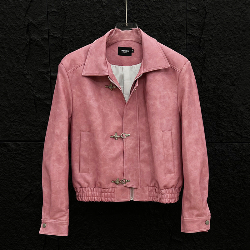 Niche Bad Boy Personality Men's Solid Color Coat