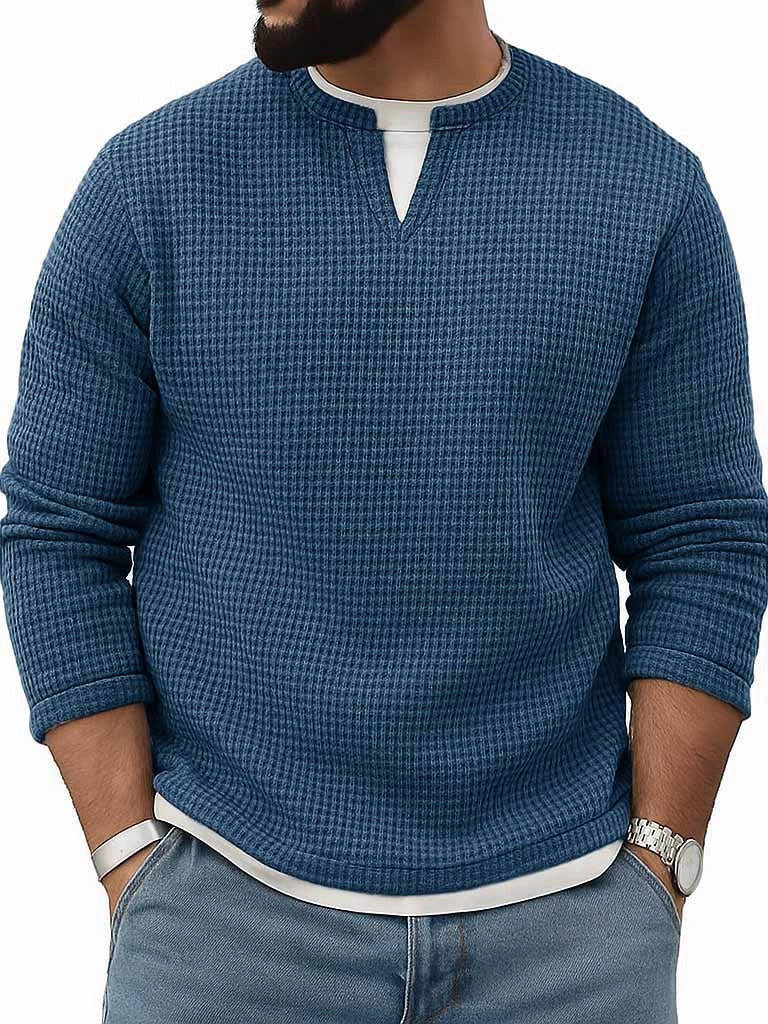 Mens FallWinter Two-Piece Crew-Neck Long-Sleeve Top