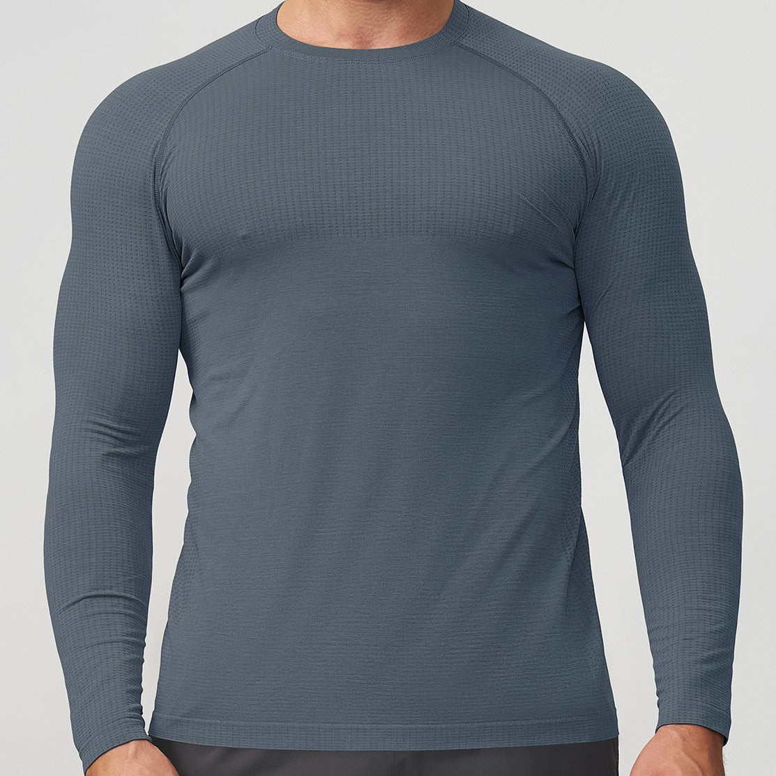 Mens Quick-Dry Breathable Long-Sleeve Sports And Fitness T-Shirt