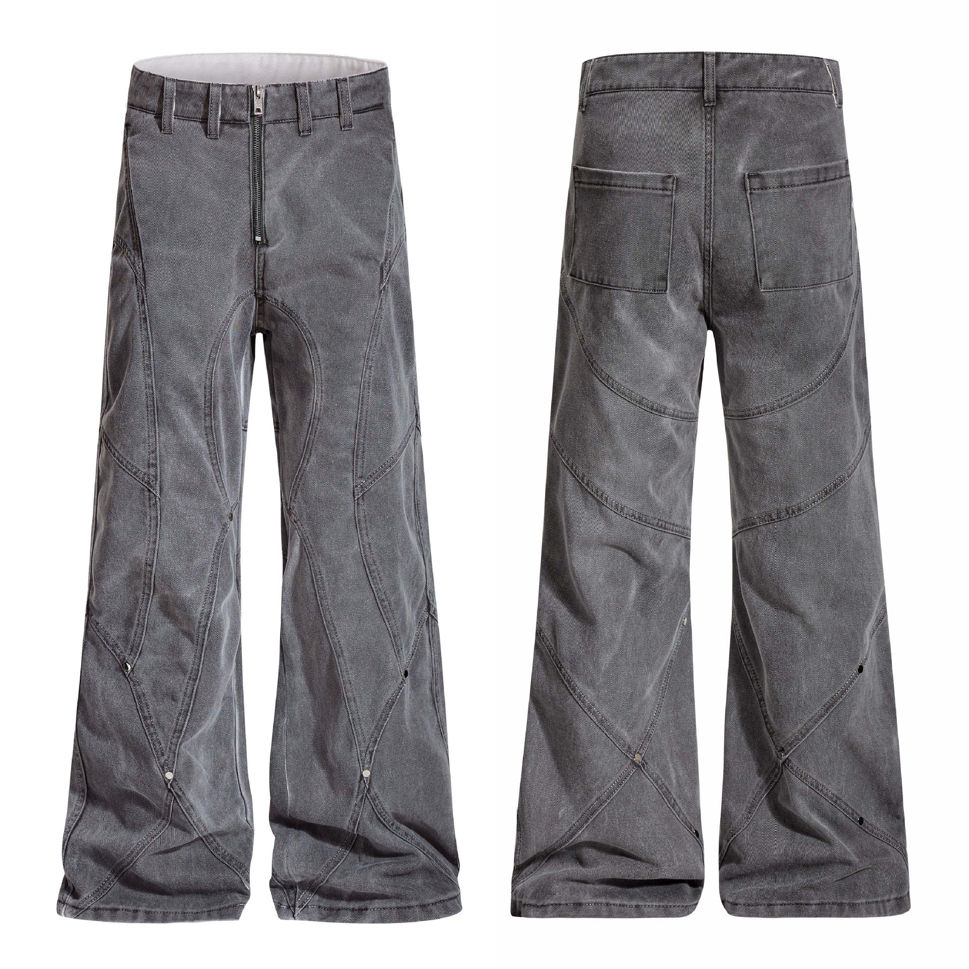 Retro Design-forward Flared Jeans With A Patchwork Look