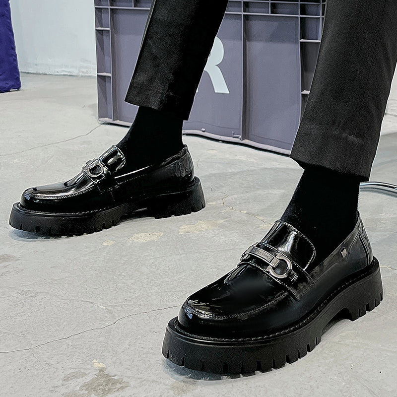 Black Hairstylist Korean Style British Casual Slip-On Shoes