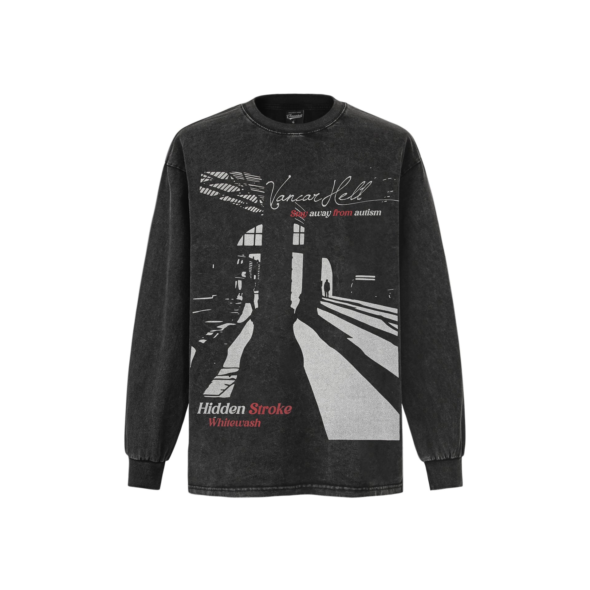 New Real Shot American Fashion Brand Printed Long Sleeve T-shirt