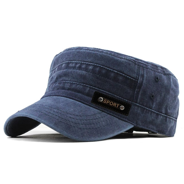 Flat-brim Sunshade Baseball Cap Outdoor Breathable Distressed Hat