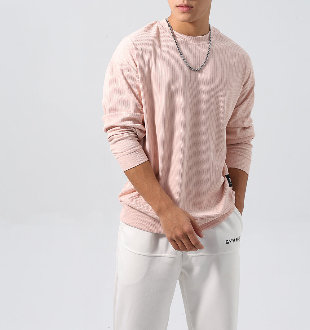 Mens Jacquard Striped Sports Hoodie With A Relaxed Fit And Dropped Shoulder Sleeves Multi Colors