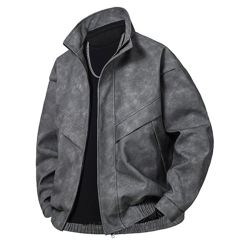 All-matching And Handsome Slim Fit Leather Coat