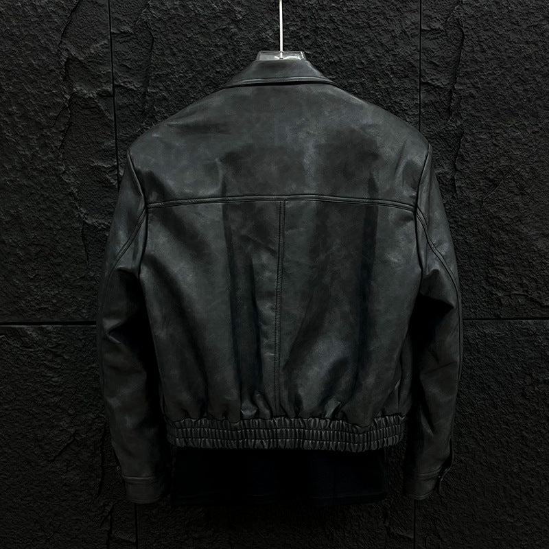 Niche Bad Boy Personality Men's Solid Color Coat