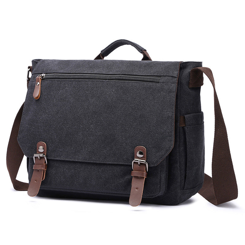 Men's Business Crossbody Canvas Portable Briefcase
