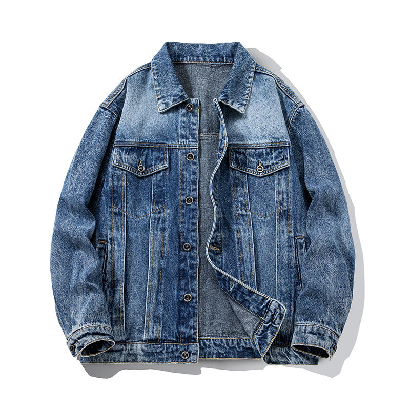 Heavyweight Relaxed-fit Denim Work Jacket In A Vintage American Style