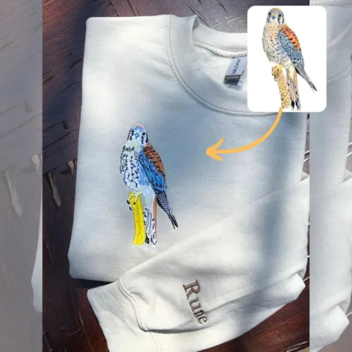 Custom Pet Portrait Embroidered Sweatshirt, Hoodie, Custom Pet Picture - Image 6