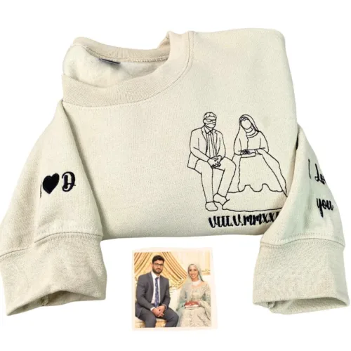 Matching Sweatshirt for Couples Custom Embroidered Sweaters