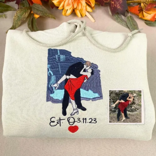 Matching Sweatshirt for Couples Custom Embroidered Sweaters - Image 3